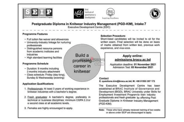 Postgraduate Diploma in Knitwear - PGD KIM Qualifications 2 Postgraduate Diploma in Knitwear Industry Management Circular 2021