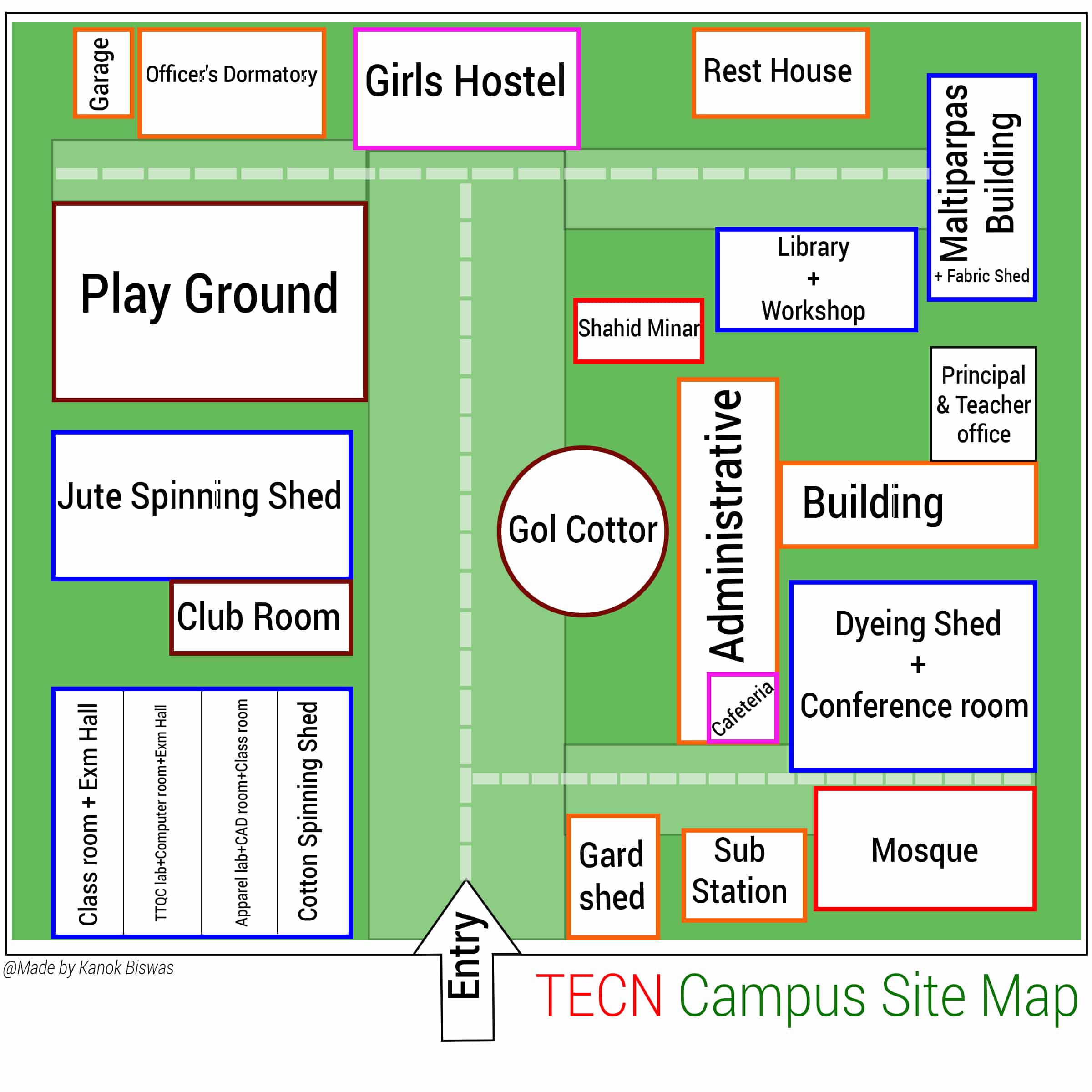 Textile Engineering College Campus site map