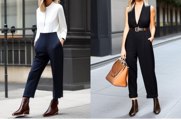 Female Jumpsuit with Chelsea Boots Outfit