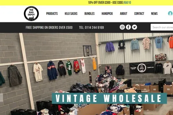 Unlock 15 All-time Top Wholesale Vintage Clothing Suppliers 11 The Rag Depot website