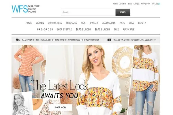 Wholesale Fashion Square website Figure: Wholesale Fashion Square Website