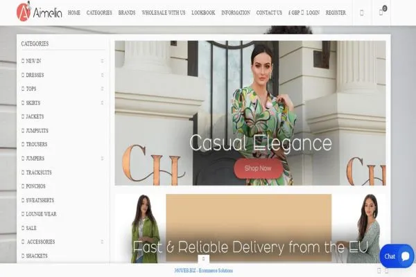 aimelia apparel wholesale website Figure: Aimelia Apparel Wholesale Website