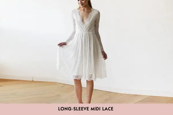 Non-Traditional Wedding Dresses You can Try 8 Long-Sleeve Midi Lace