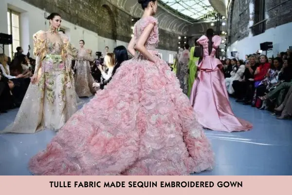 Non-Traditional Wedding Dresses You can Try 13 Tulle Fabric made Sequin Embroidered Gown