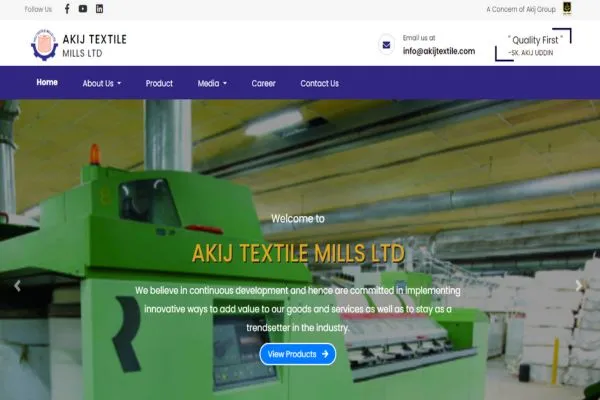 List of Top 15 Textile Industries in Bangladesh 3 Image: Akij Textile Mills Ltd Website