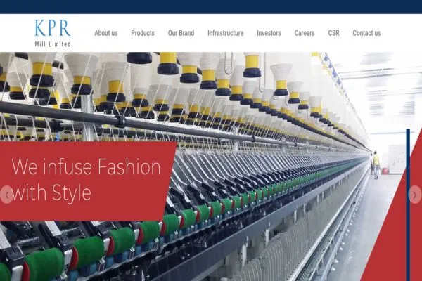 Top 20 Textile Companies in India 6 Image: KPR Mill Ltd Website