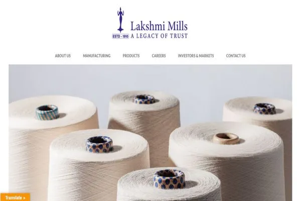Top 20 Textile Companies in India 19 Image: Lakshmi Mills Website