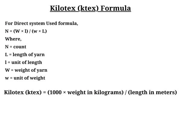 What is Count in Textile? 11 Image: Kilotex (ktex)