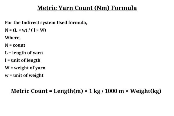 What is Count in Textile? 4 Image: Metric Yarn Count (Nm)