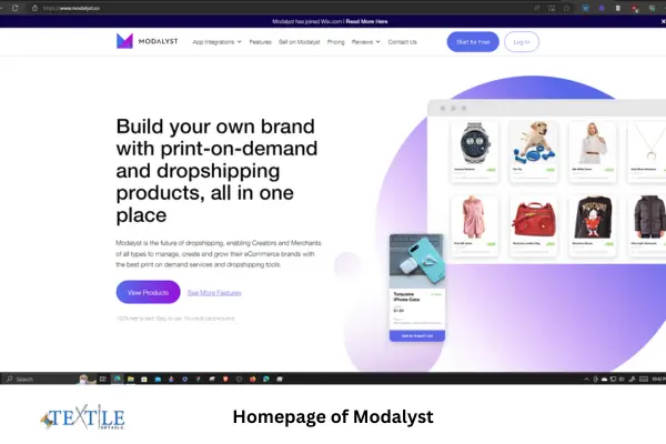 5 Best Dropshipping Suppliers USA 4 Landing page of Modalyst