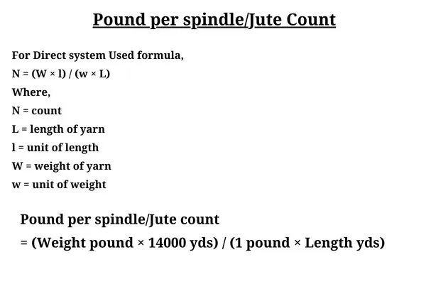 What is Count in Textile? 8 Image: Pound per spindle or jute count
