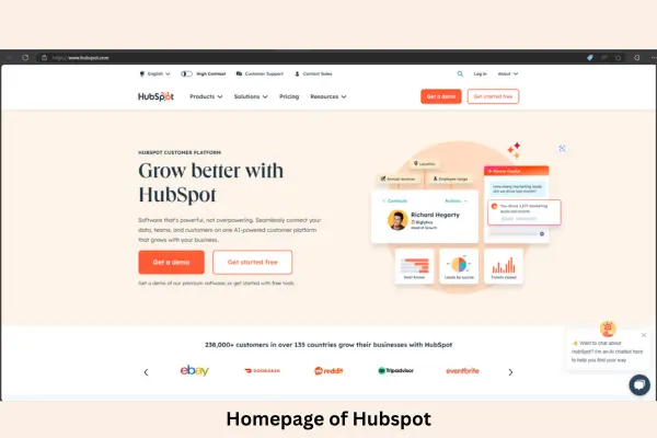 Free Guest Posting Sites for SaaS 1 Landing page of Hubspot