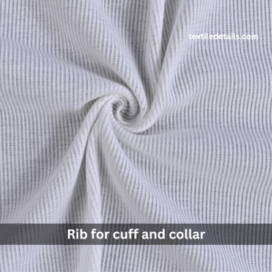 100% Polyester 2x2 Rib for Cuff and Collar